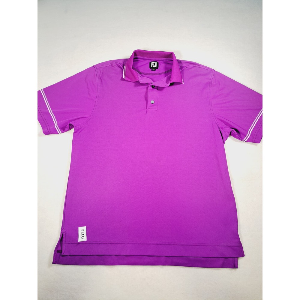 FJ FootJoy Men's Polo Golf Shirt Purple XL Polyester